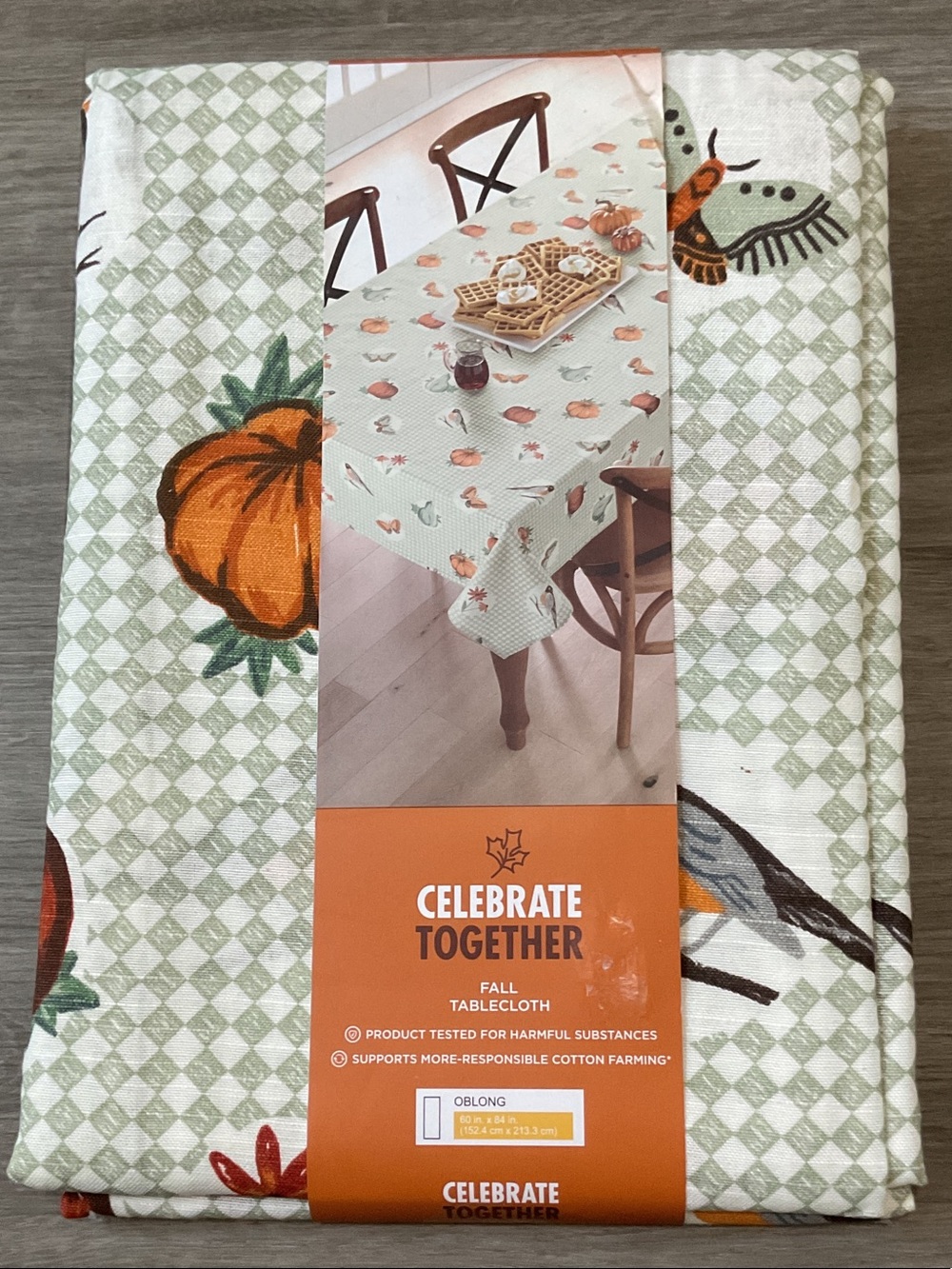 Kohl's Celebrate Together Fall Tablecloth - Green, Orange, White